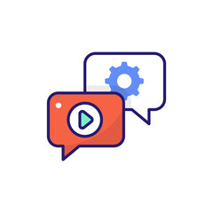 Support vector flat outline fill icon style illustration. EPS 10