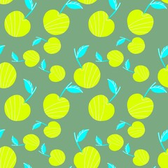 seamless pattern with yellow cherries