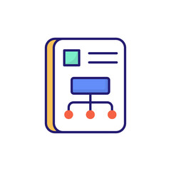Flowchart vector flat outline fill icon style illustration. EPS 10