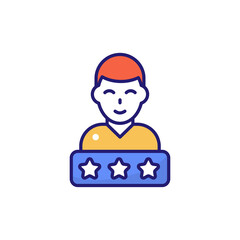 Customer Reviews vector flat outline fill icon style illustration. EPS 10