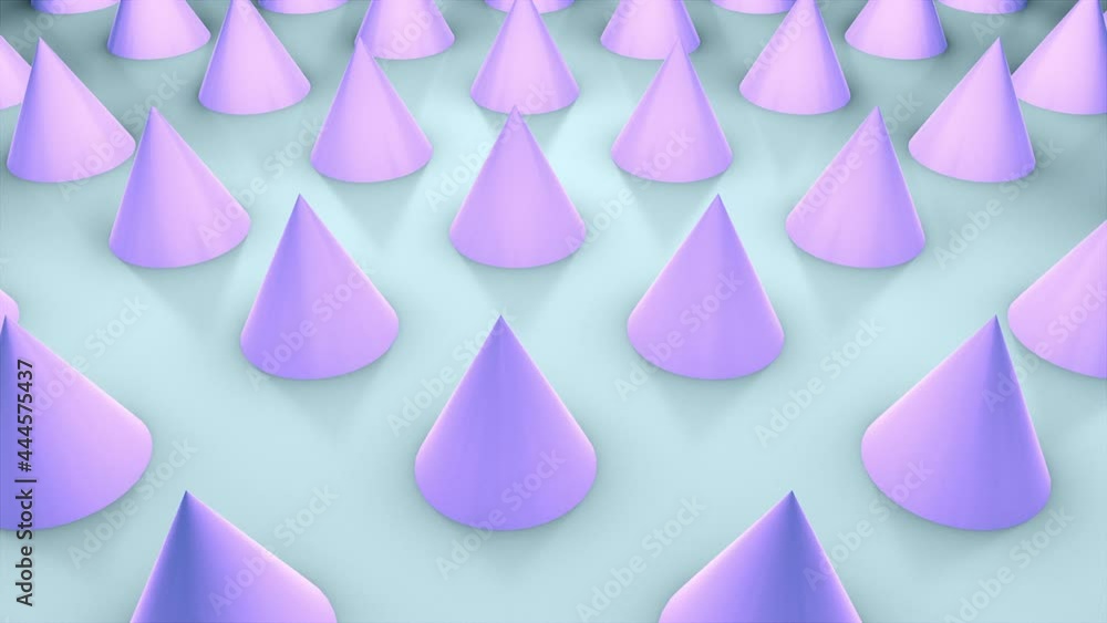 Aufkleber surface with numerous repeating cones, isometric background, modern computer generated 3d rendering 