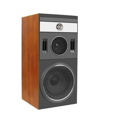 Music and sound - Three way speaker enclosure. Isolated
