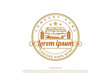 Old Classic Retro Vintage Bakery Bake Shop Badge Stamp Emblem Label Sticker Logo Design Vector