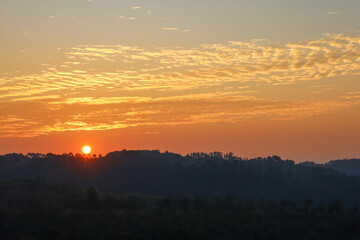 The morning time and view of landscape mountain at khao kho in thailand