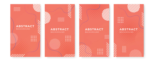 Fototapeta premium Set of modern colorful gradient background with geometric shapes and objects. Abstract design template for brochures, flyers, banners, headers, book covers background vector presentation design