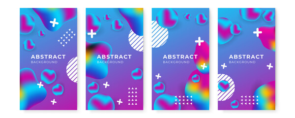 Minimal colorful vibrant geometric background. Dynamic fluid shapes composition. Minimal color abstract gradient banner template. Modern vector wave shape for brochure