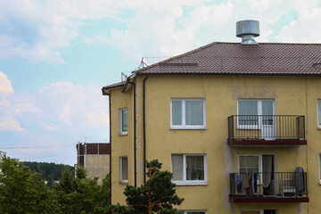 house with blue sky on background