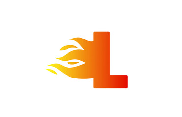 fire L alphabet letter icon for company. Red flames design suitable for a corporate logo