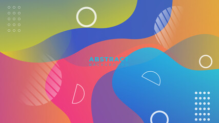 Color gradient background design. Abstract geometric background with liquid shapes. Cool background design for posters, brochure, business card, template, presentation. Vector illustration.