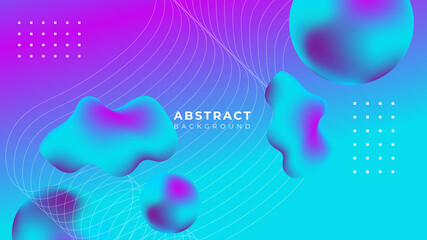 Modern blue and purple gradient color 3d background with geometric shapes and liquid objects. Abstract design template for brochures, flyers, banners, headers, book covers, notebooks background vector