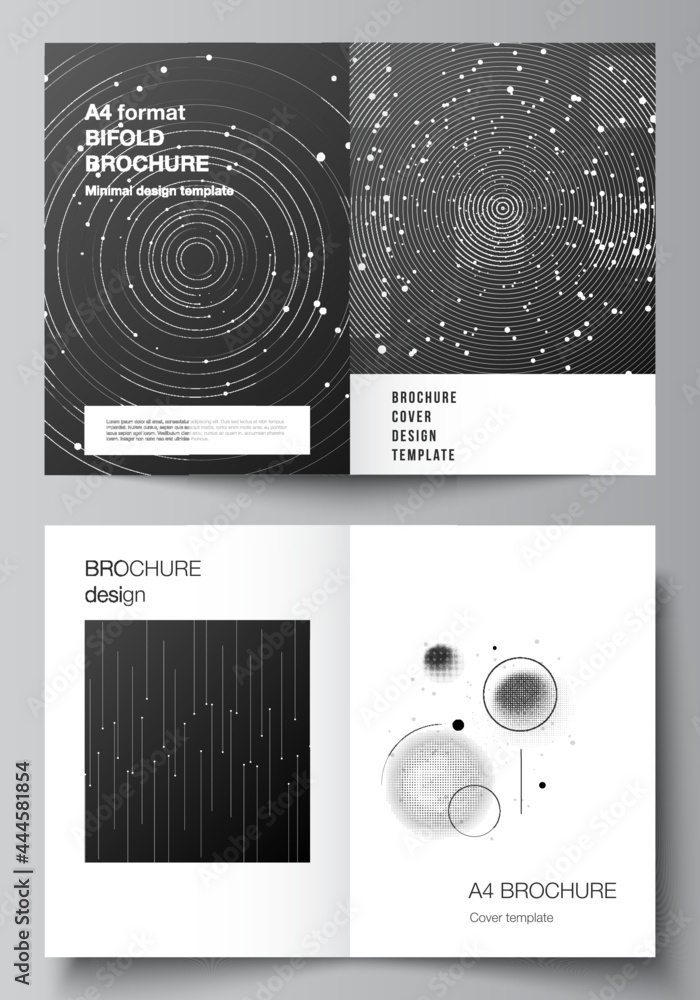 Wall mural vector layout of two a4 format cover mockups design templates for bifold brochure, flyer, magazine, 