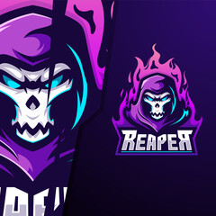 Reaper fire e sport logo template