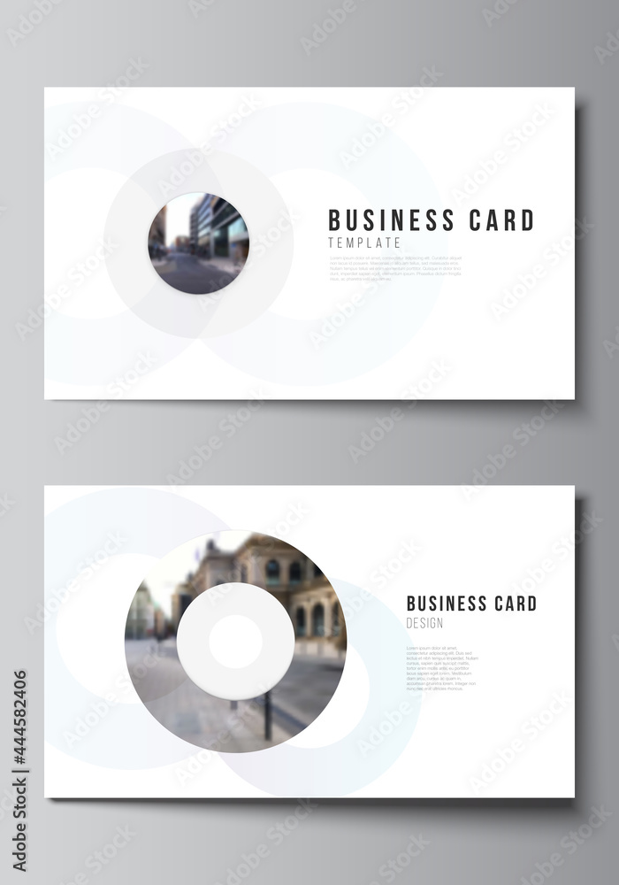 Aufkleber vector layout of two creative business cards design templates, horizontal template vector design. ba