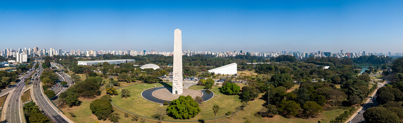 Parque do Ibirapuera vista aérea Panorámica