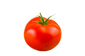 Fresh tomato vegetable on white background with clipping path.