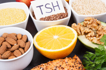 Best nutritious food for healthy thyroid. Natural eating as source vitamins