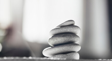 stones in a stack, yoga, meditation, relaxation concept 