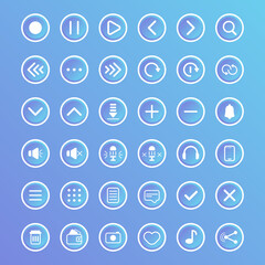 Music app icons with blue gradient background