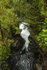 Famous Chasm gorge with beautifully outwashed rock, Milford Sound, New Zealand