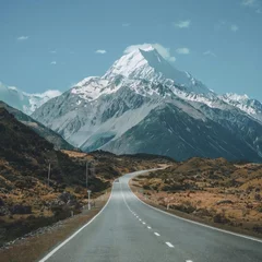 Deurstickers road in the mountains © миша кныш