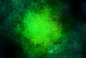 Dark Green vector abstract backdrop with roses, flowers.