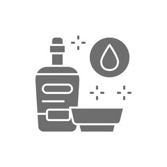 Vector soy sauce, liquid seasoning gray icon.