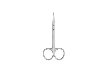 Nail scissors isolated on a white background. Small metal or steel manicure scissors. Nail clippers or nail cutter close up.