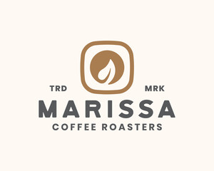 Fototapeta premium leaf coffee shop logo template
