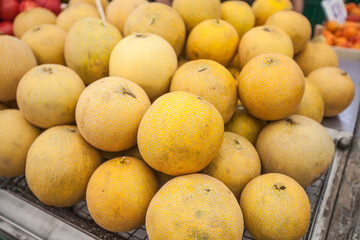Fresh Summer Healthy Food Melon On Farmers Market