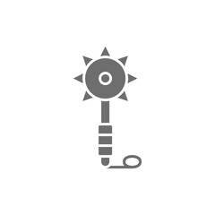 Mace, symbol of ukrainian national power, traditional ethnic weapons gray icon.