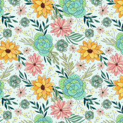 Desert flowers garden pattern