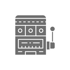 Slot machines, casino grey icon. Isolated on white background