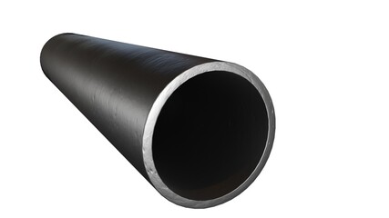 Round tube rolled metal, isolated industrial 3D rendering