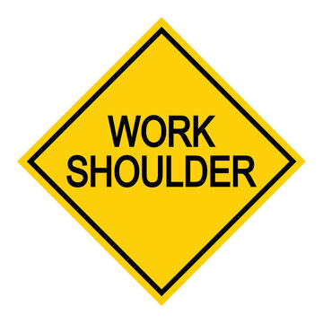 Work shoulder Road danger car icon, traffic street caution sign, roadsign vector illustration, warning vehicle