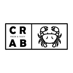 Fresh crab logo emblem label seafood vector icon illustration
