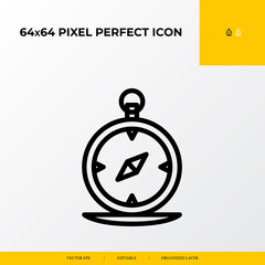 Compass icon . part ocean and sea life icon set. 64x64 pixel perfect vector icon illustration