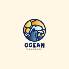 great wave hokusai ocean Logo design