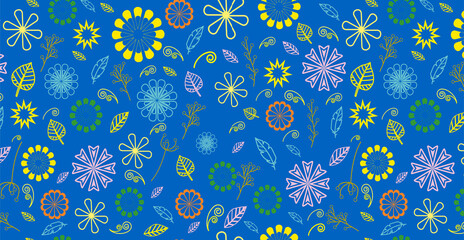 Luxurious floral batik background. Floral decoration curls illustration. Hand drawn paisley pattern elements. Vintage ornament, pattern.