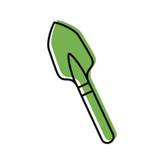 Garden spade, simple color icon isolated on white background. Garden tools, household plot, agricultural work. Gardening, housekeeping. Template, logo for banners, websites and printing. Vector illust
