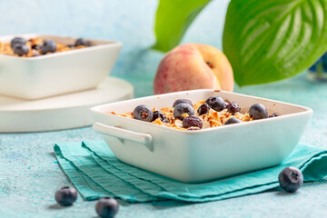 Delicious peach crumble.