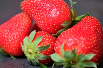 Fraises en gros plan.