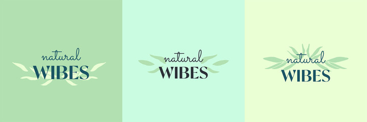 Trendy Tropical Logotypes, Vector Illustration