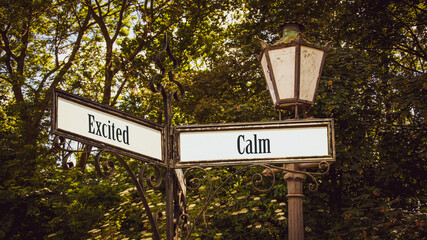Street Sign Calm versus Excited
