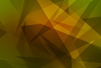 Dark Green, Yellow vector texture with triangular style.