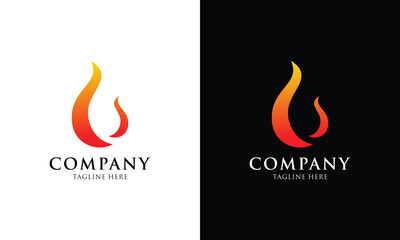 vector fire flames sign illustration isolated - fire icon logo on a white and black background.