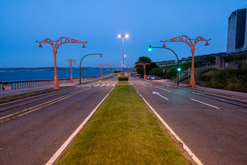 Promenade of La Coruna, Spain.