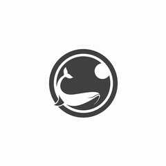 design logo creative whale and lens camera