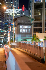 Bridge in the city at night
