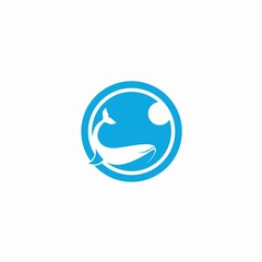 design logo creative whale and lens camera