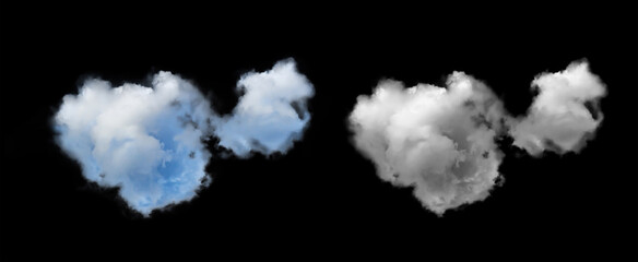 single dramatic looking blue rain cloud on black background with luma mask.